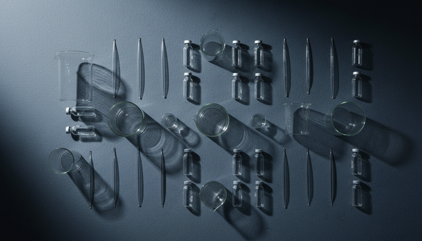 Precision laboratory equipment arranged symmetrically