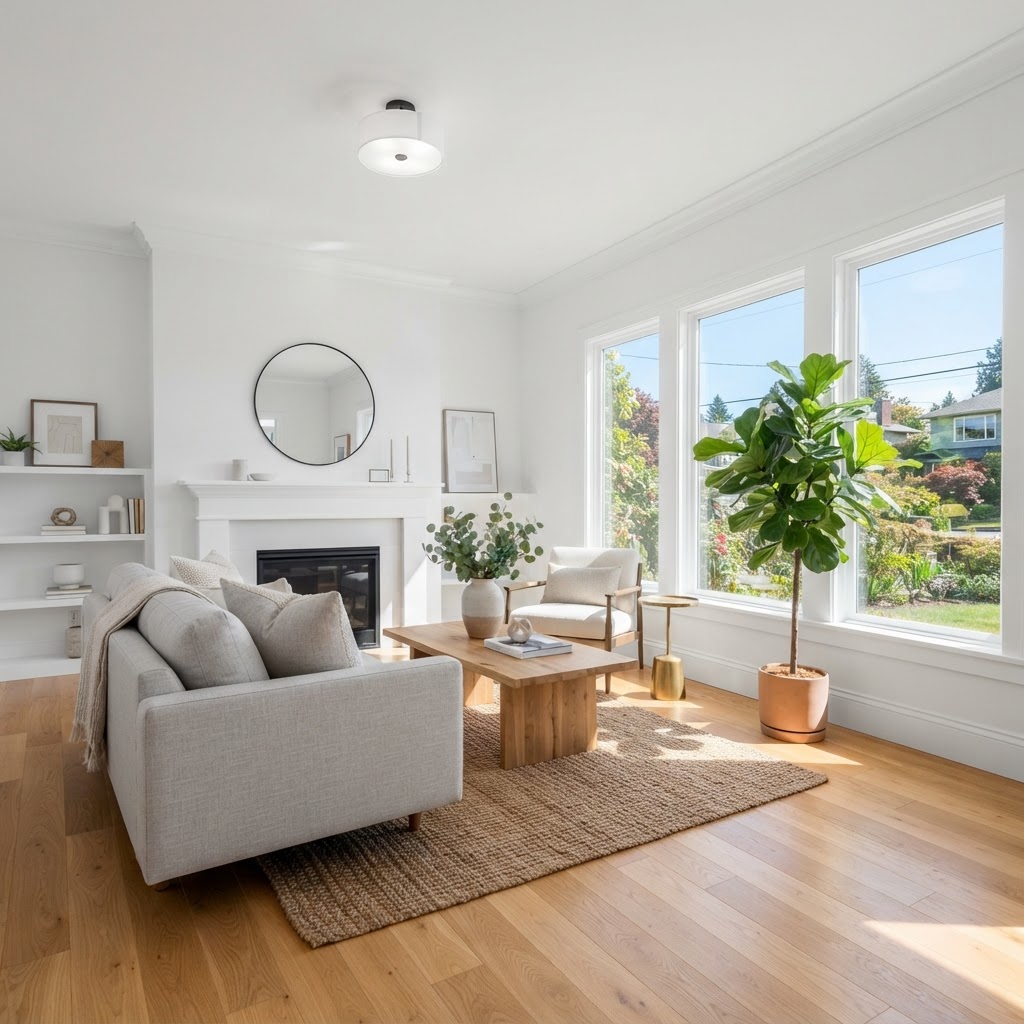 Finished living room