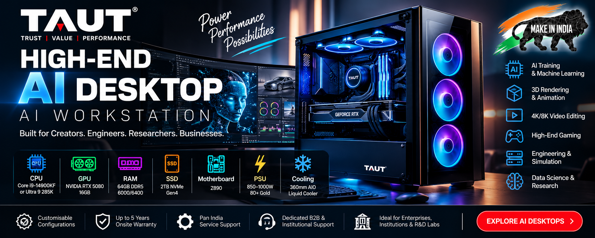 TAUT High-End AI Desktop / AI Workstation