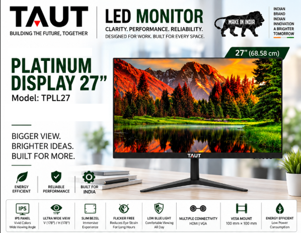 TAUT® Platinum Display 27" monitor banner