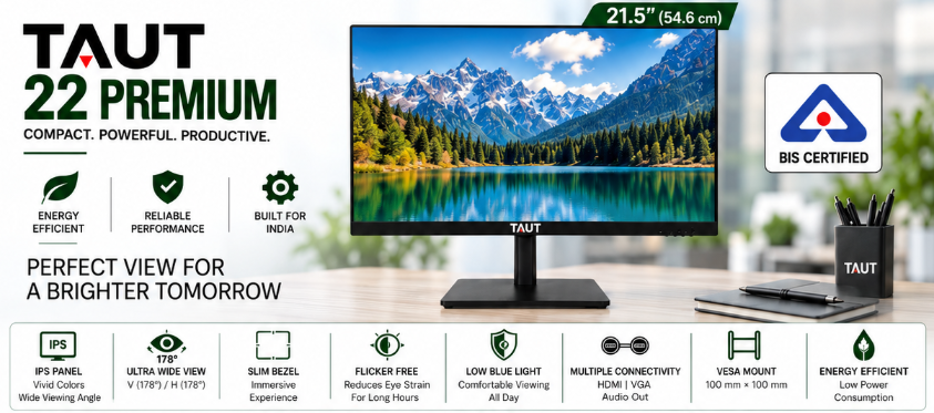 TAUT® Premium LED 22 monitor banner