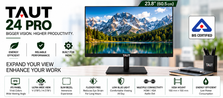 TAUT® Professional LED 24 monitor banner