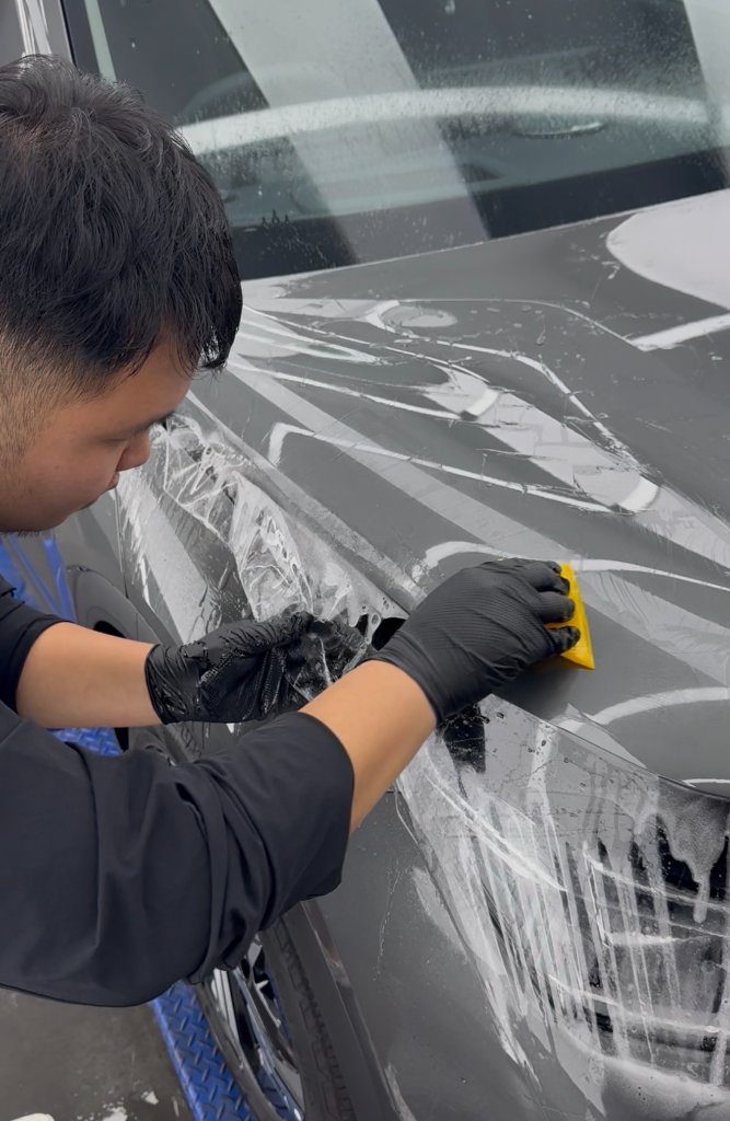 Paint protection film PPF installation on a new car in Cairnlea, Melbourne