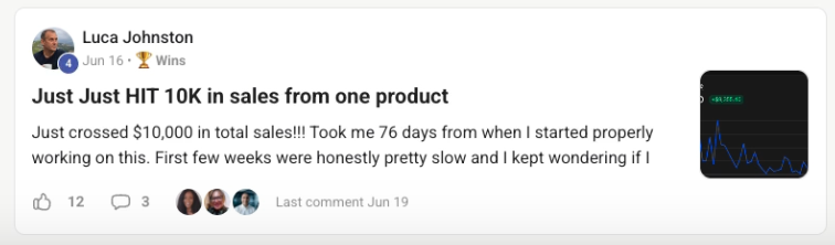 Luca — $10K from one product