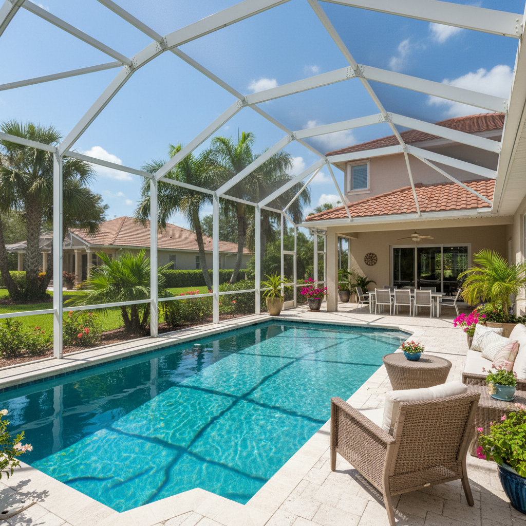 aluminum lanai screen room Apollo Beach FL outdoor living
