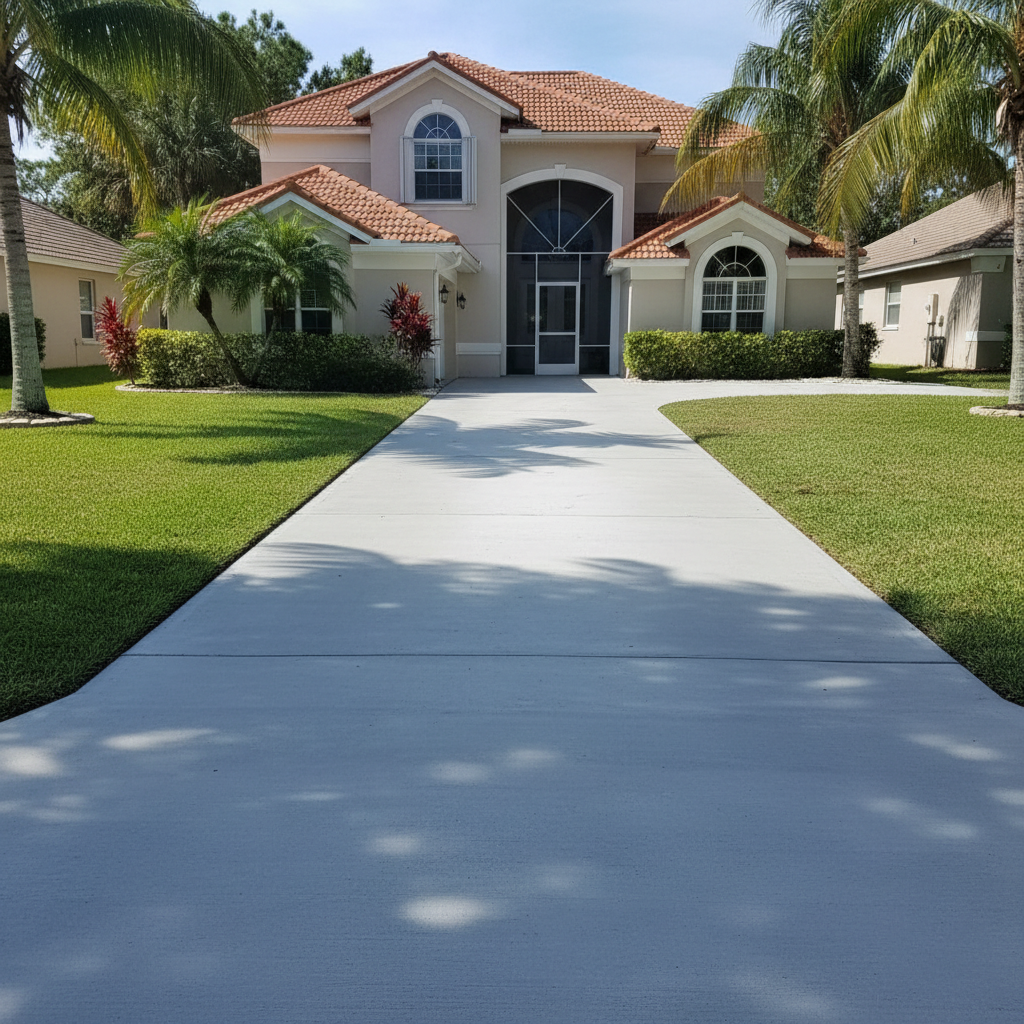 plain concrete driveway Ruskin FL South Shore