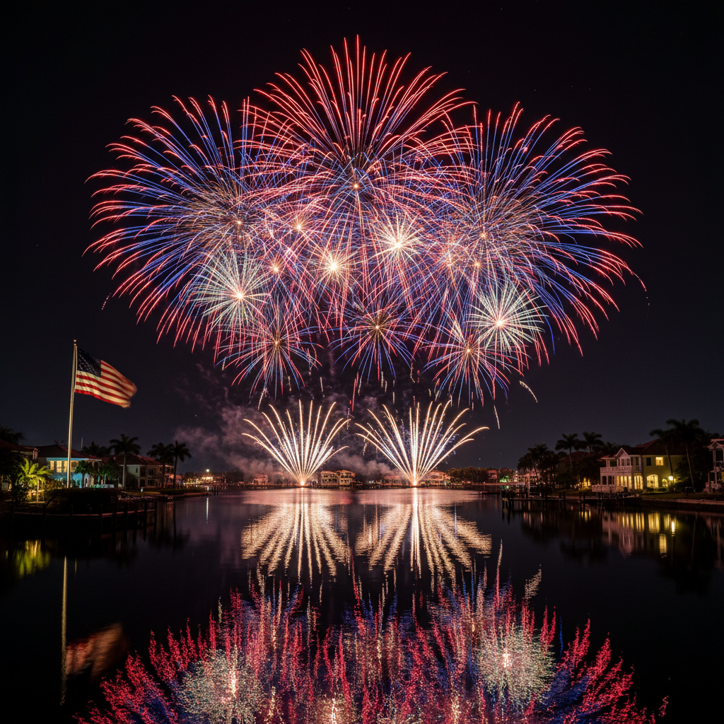 July 4th fireworks celebrating America 250th birthday South Shore Florida