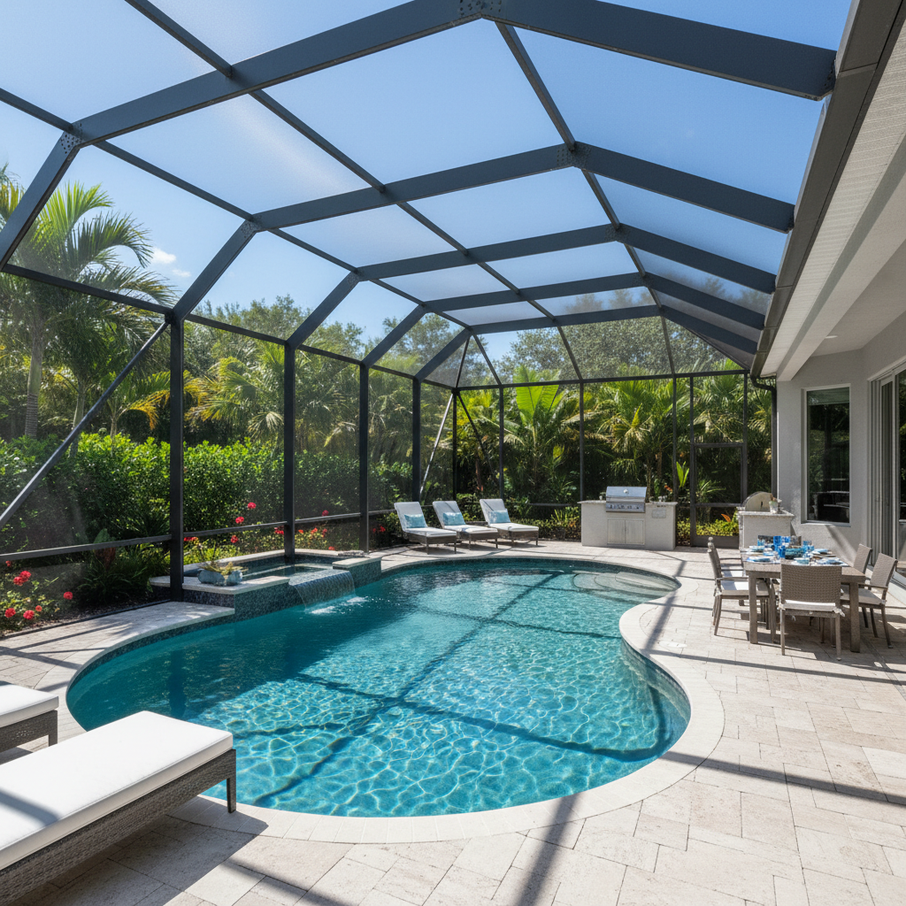 Premium aluminum screen enclosure and lanai — Southern Legacy Co. South Shore Florida pool cage builder