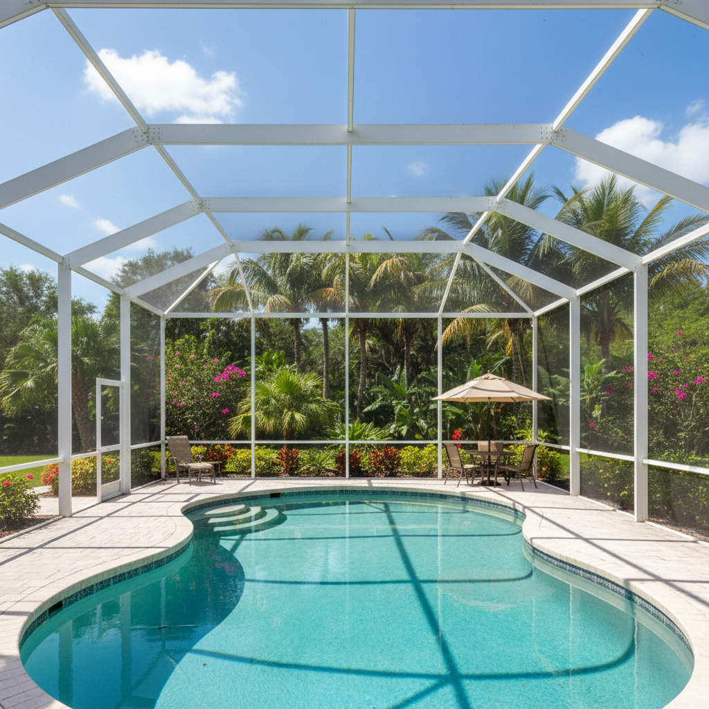 birdcage pool enclosure re-screen Sun City Center FL