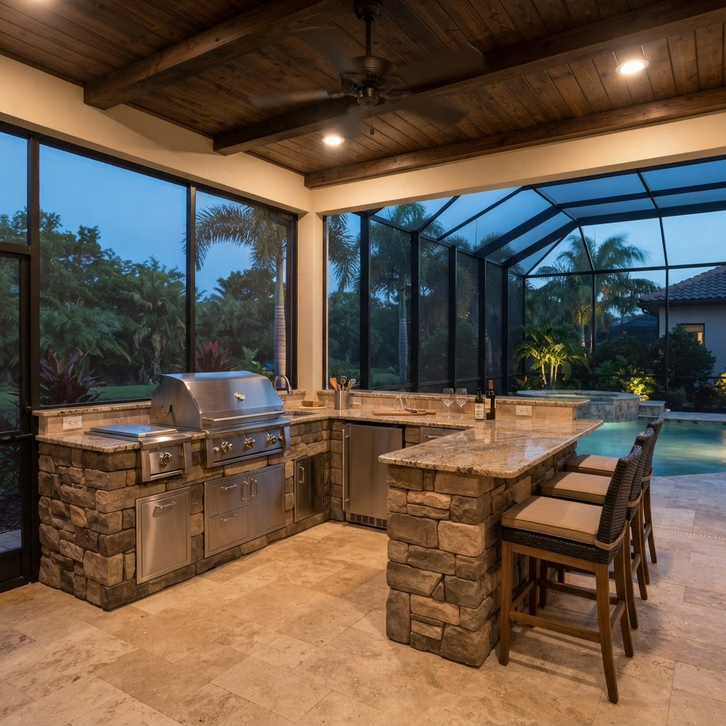 outdoor kitchen ideas Tampa Bay South Shore Florida design planning