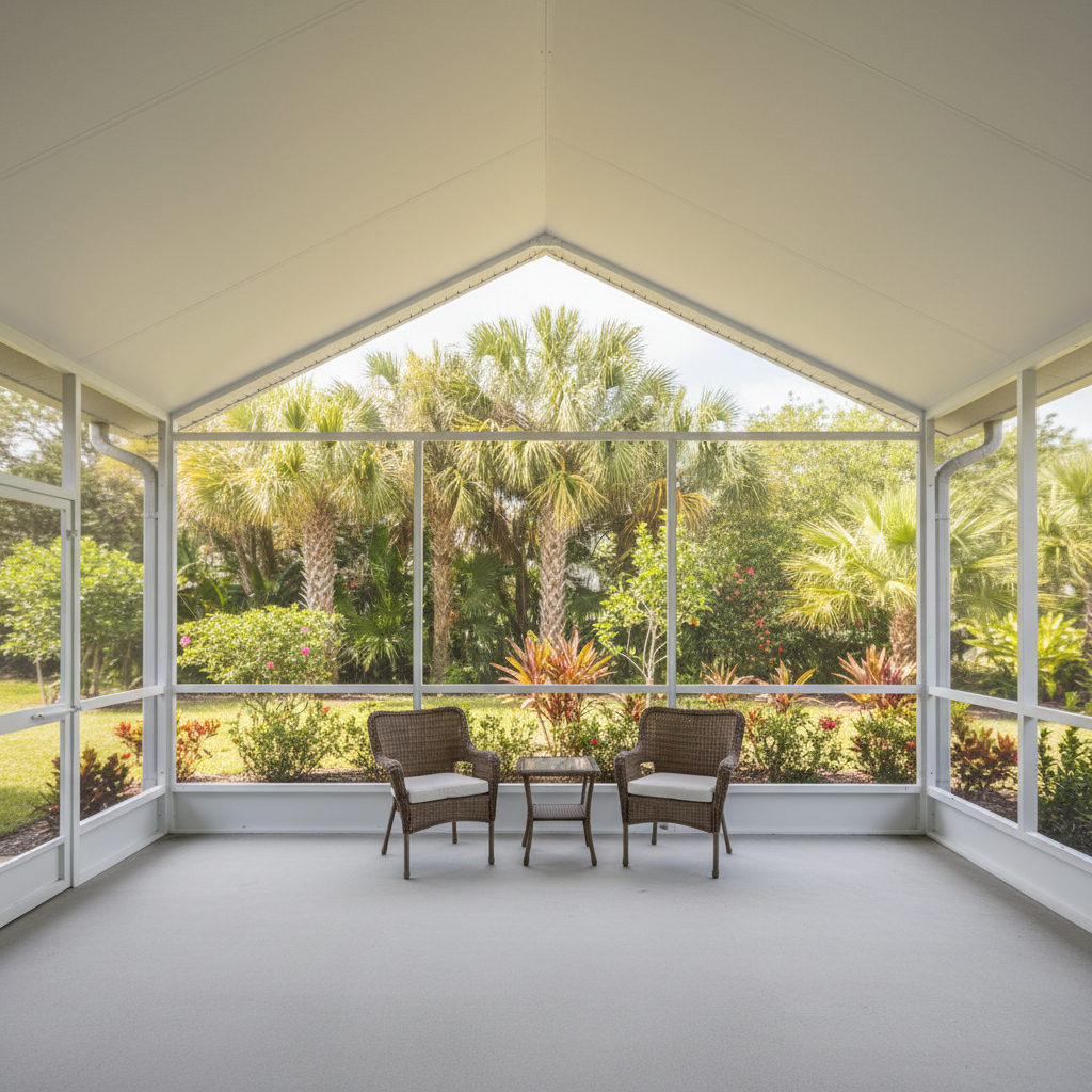 custom screened porch addition Wimauma FL aluminum frame