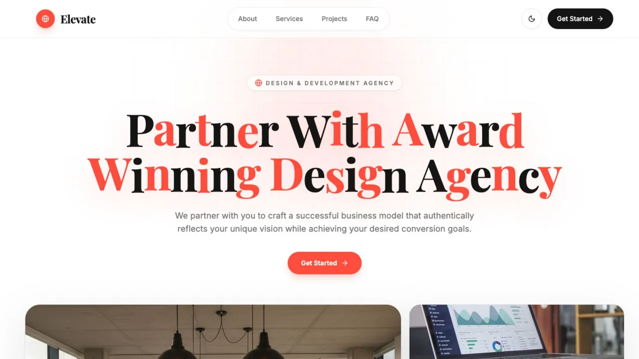 Elevate Agency template preview