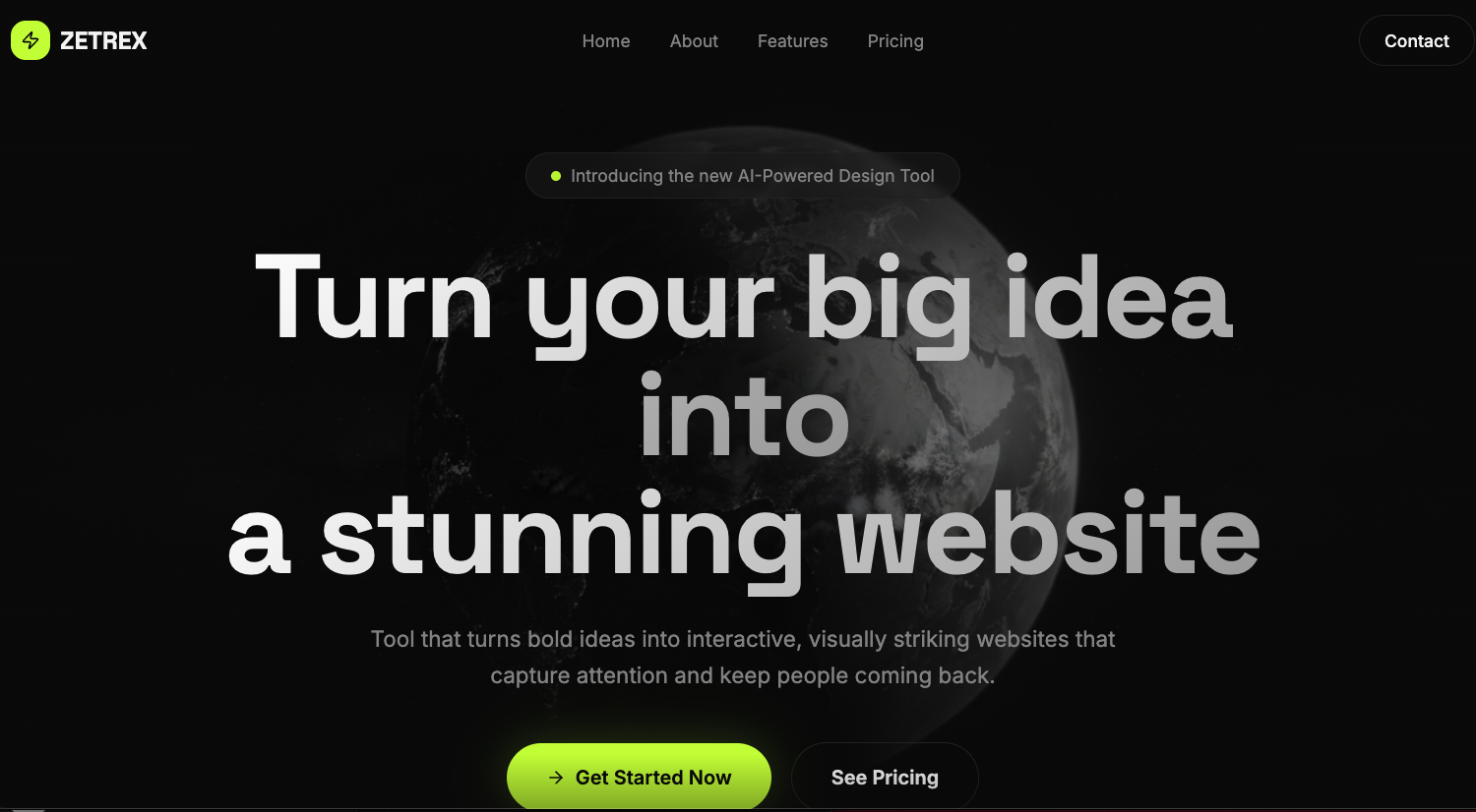 Zetrex Startup template preview