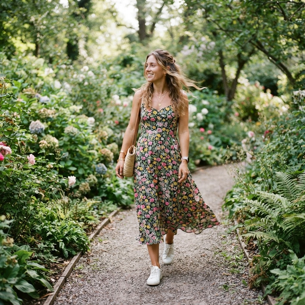 Pleated Chiffon Dress