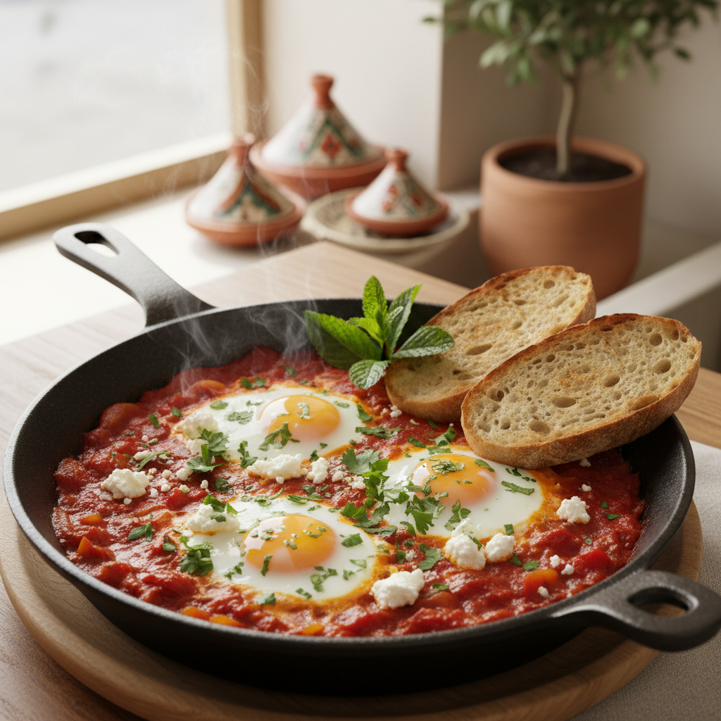 Mediterranean Shakshuka with Feta and Fresh Herbs