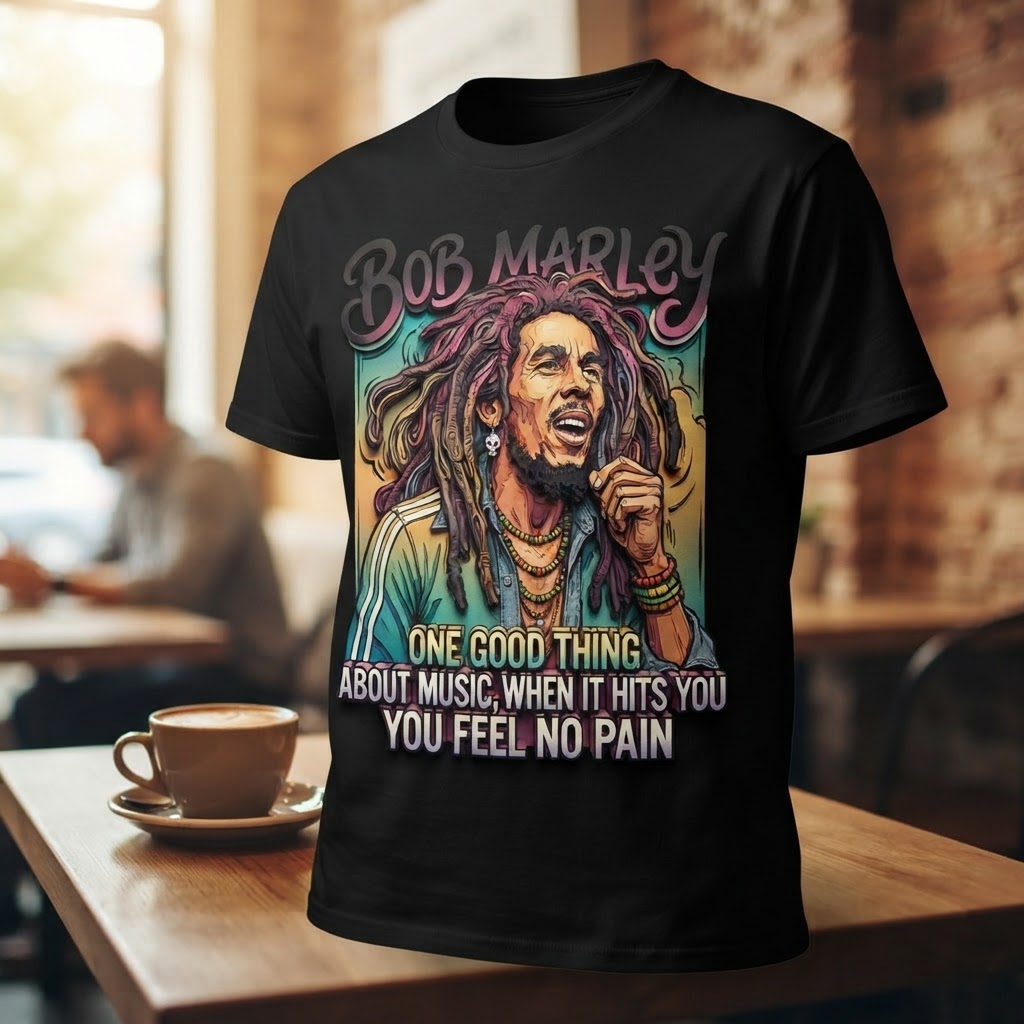 Bob Marley One Good Thing Graphic T-Shirt | Retro Music Vintage Style Cotton Tee