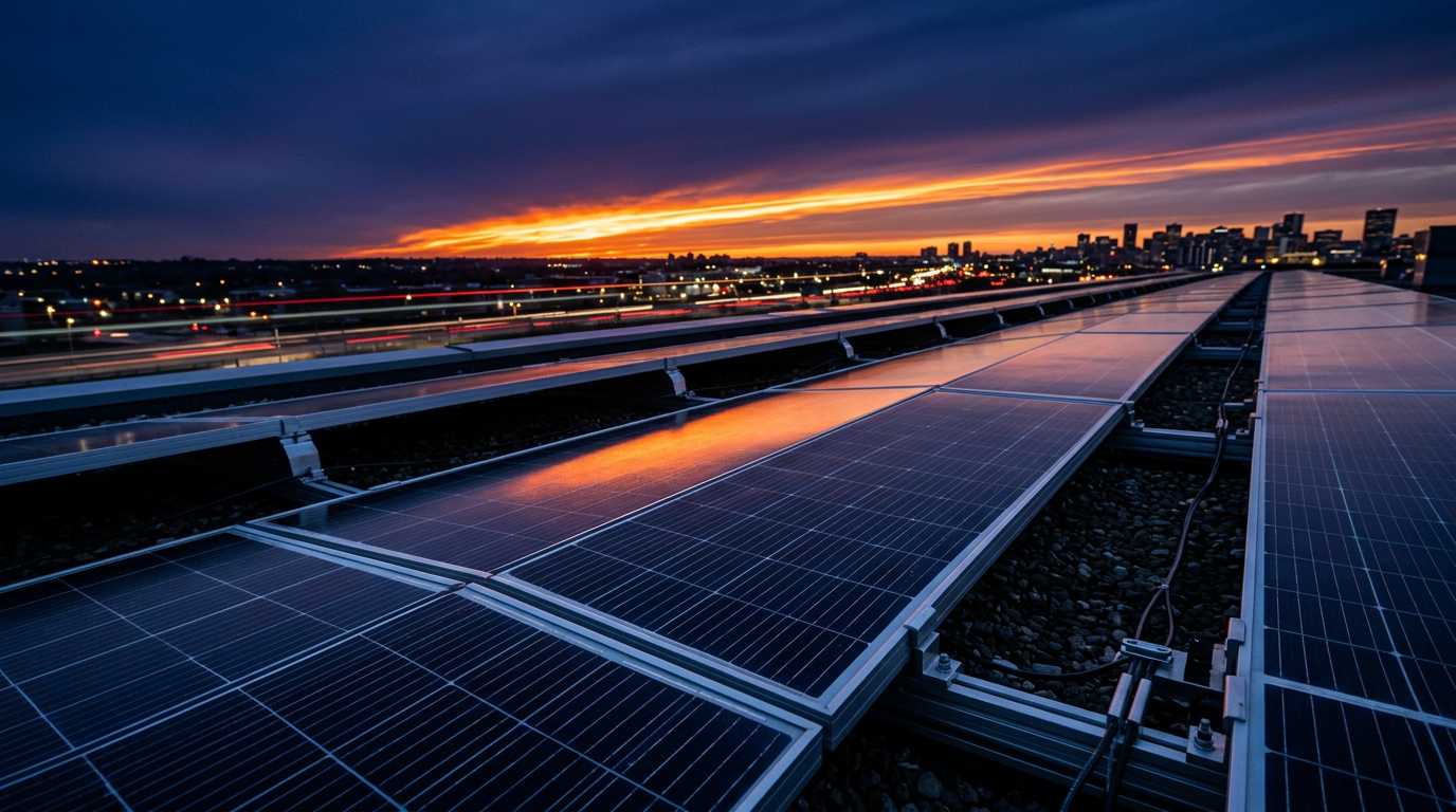 Solar panels on rooftop