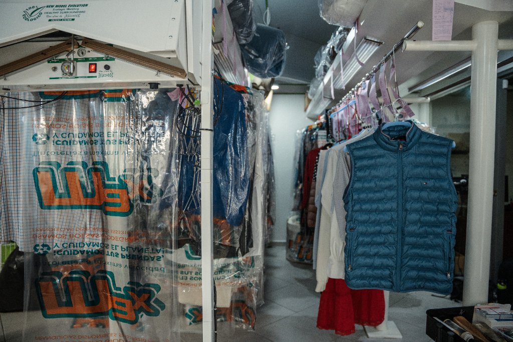 Zona de trabajo tintorería