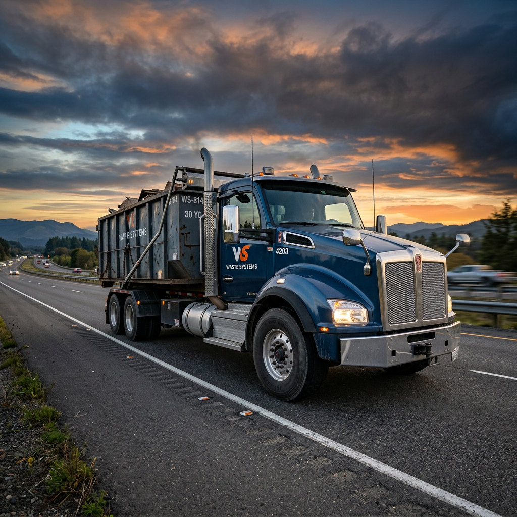 Roll-off dumpster truck