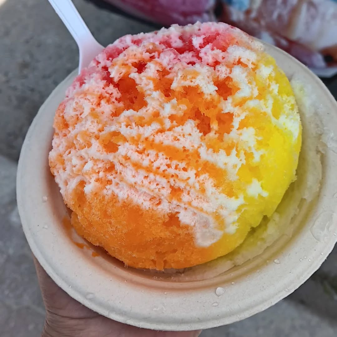 Tropical mango flavored Hawaiian shave ice