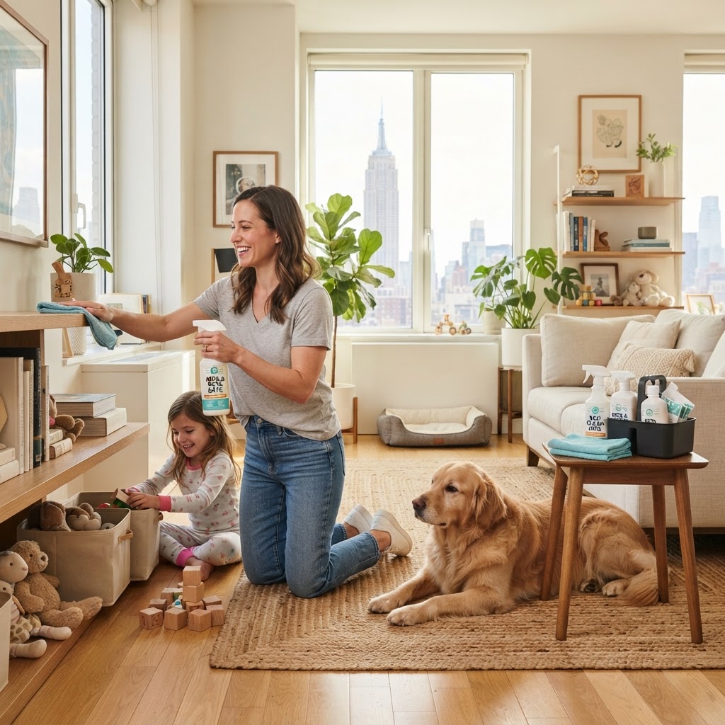 Cleaning Around Kids and Pets: A Non-Toxic Routine That Actually Works in NYC Apartments and North Jersey Homes