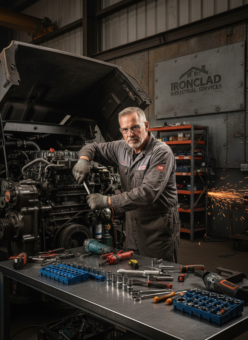 Professional workshop and equipment repair facility owned by Red Seal Certified technician Graham Milne