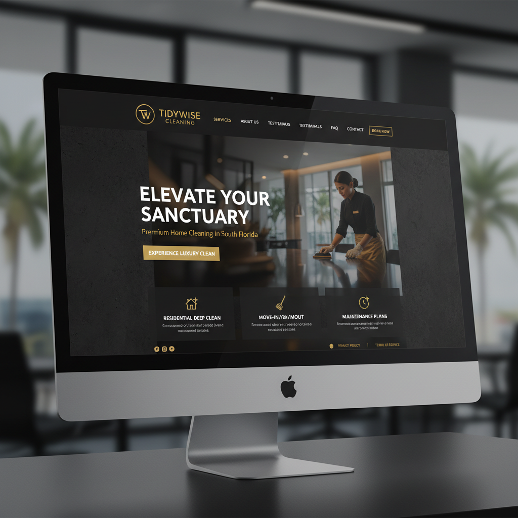 tidywise cleaning website preview