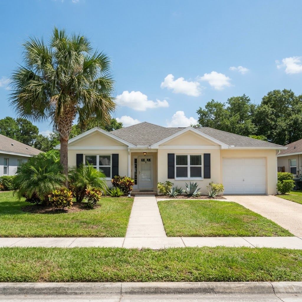 Freshly painted Florida home exterior