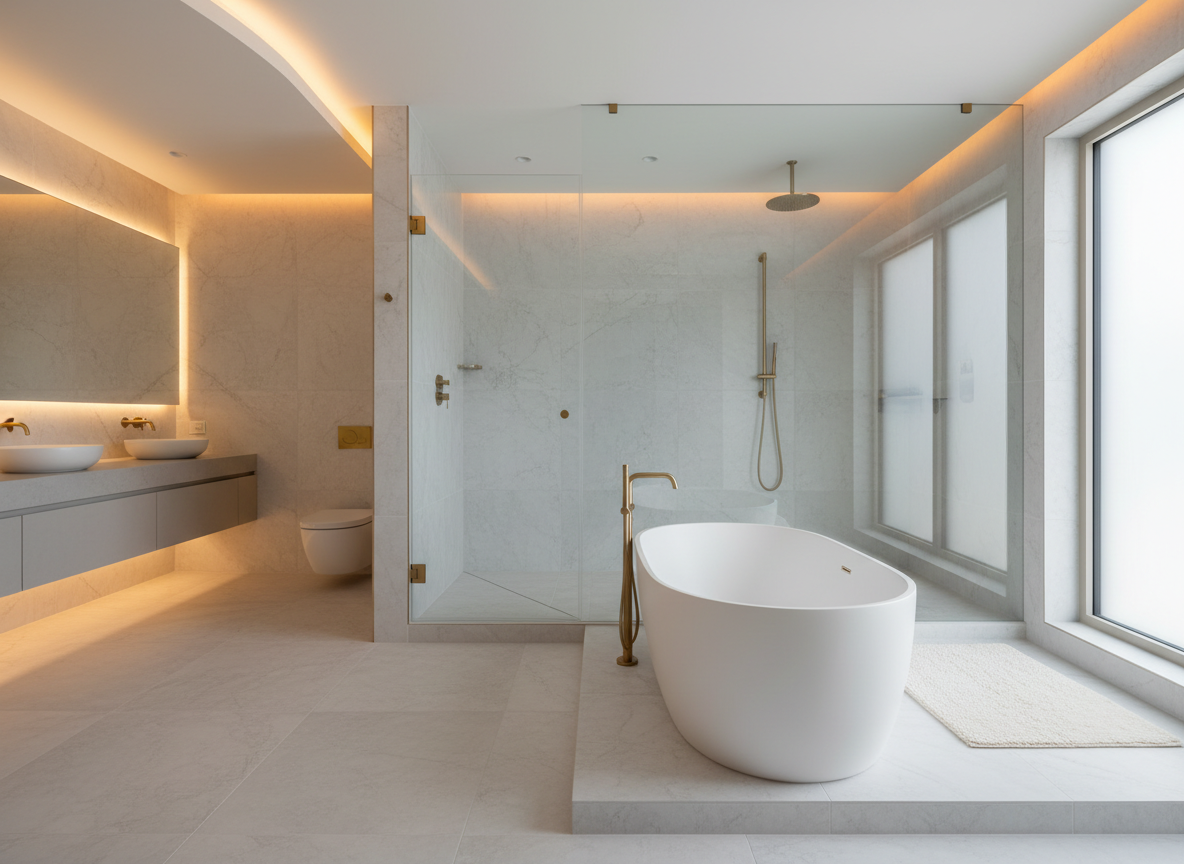 Bathroom tile installation in Los Angeles