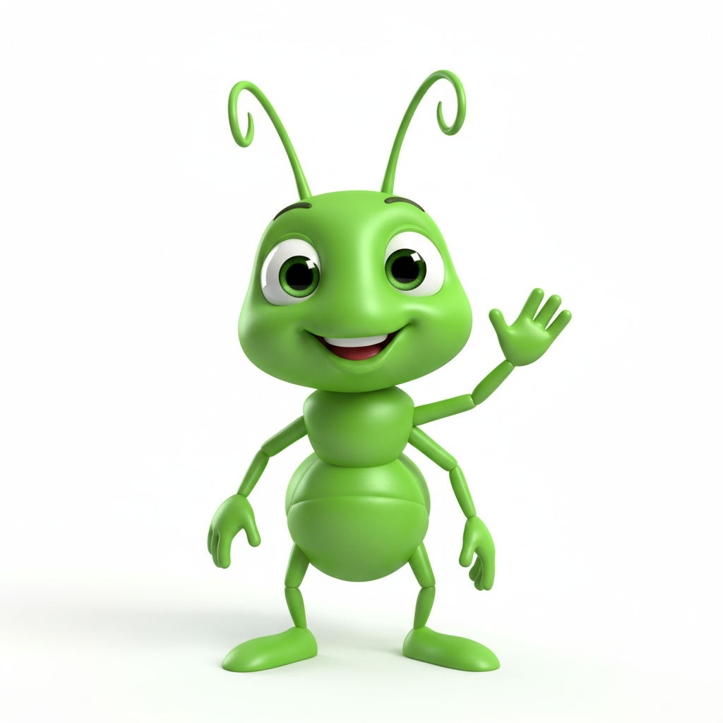 Antsy the ant mascot waving hello