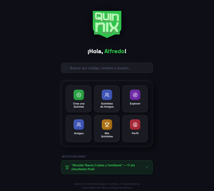 Quinnix – Sports Prediction Pool Manager template preview