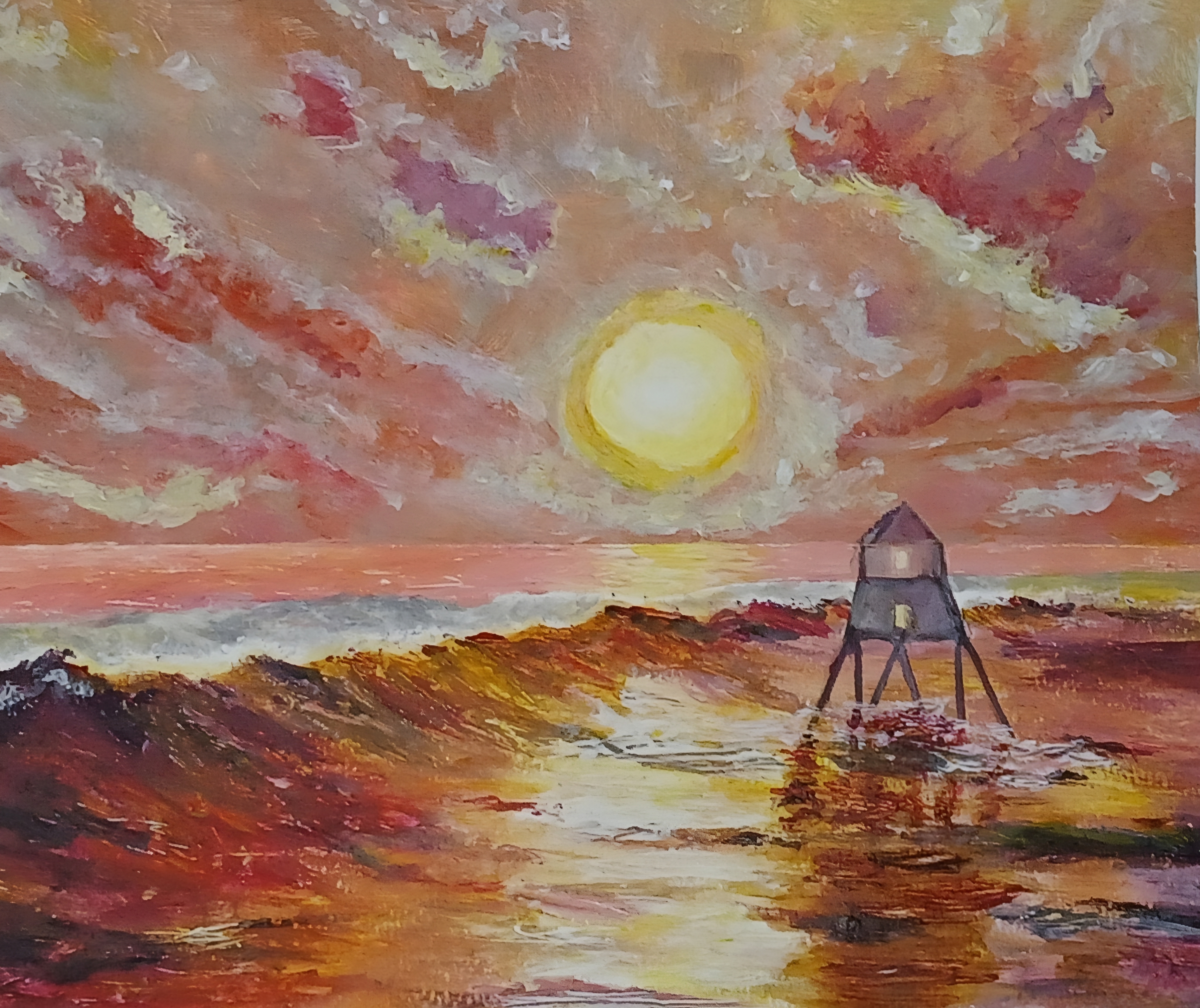 Ember Tide — original Acrylic on GSM Paper by Ernest L J