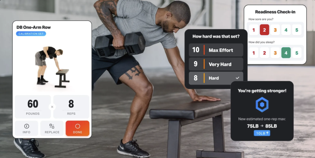 Volt Athletics app showing workout tracking
