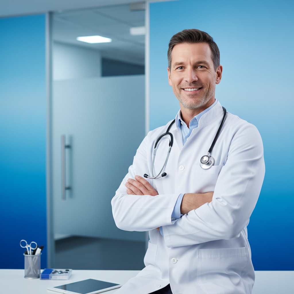 Confident doctor ready to grow their practice with AI