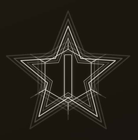 Geometric artifact — nested stars with central pillar