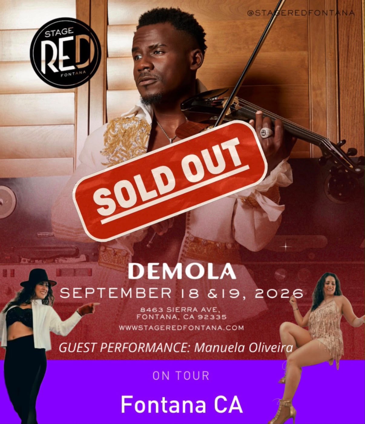 Manuela Oliveira - Guest Performance at Stage Red Fontana with Demola, September 18 & 19, 2026