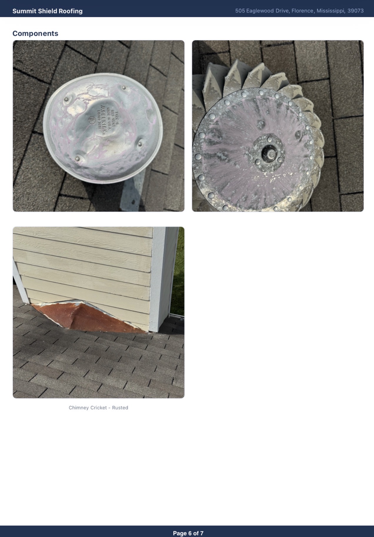 Sample Roof Condition Report — page 6 of 7
