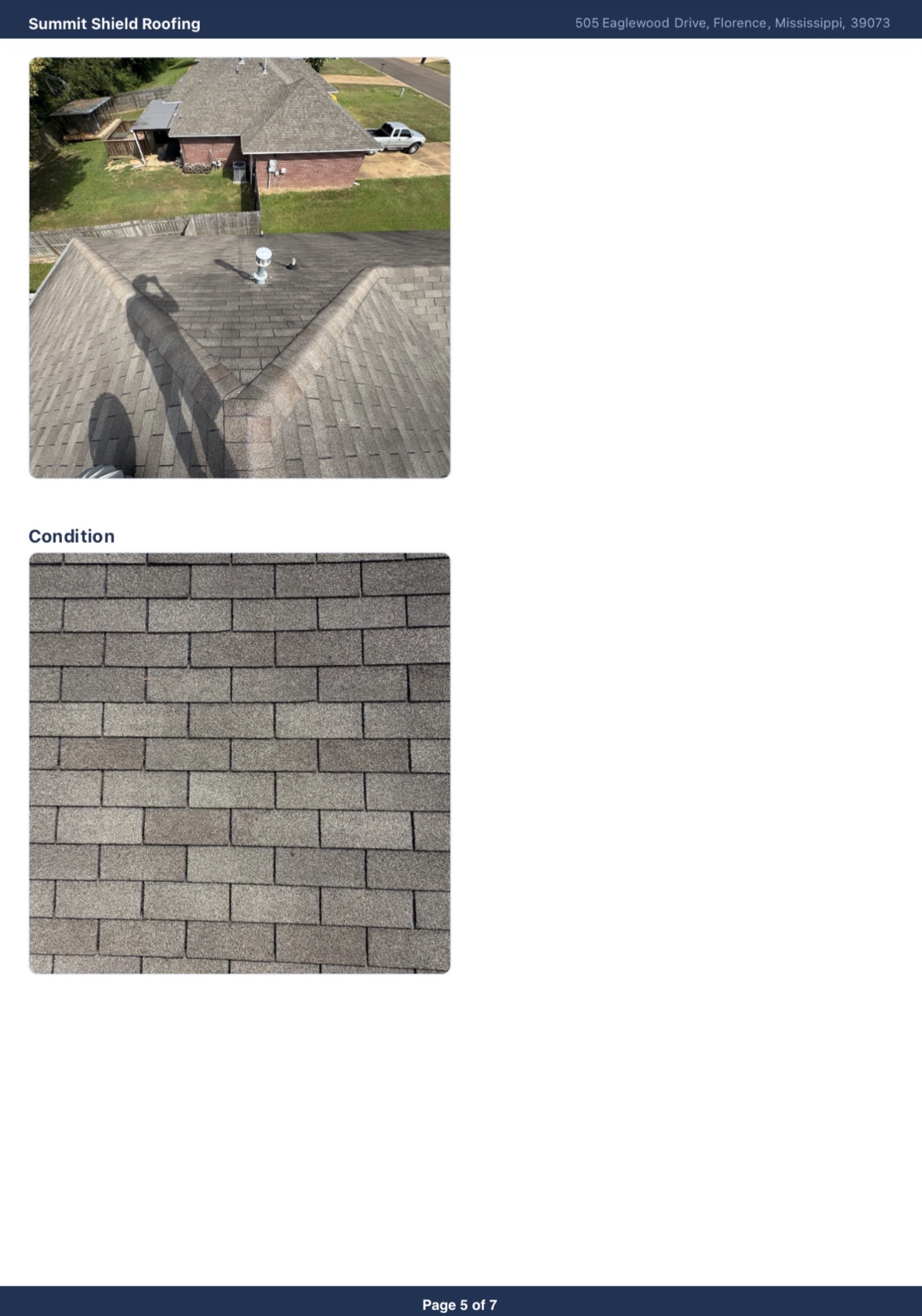 Sample Roof Condition Report — page 5 of 7