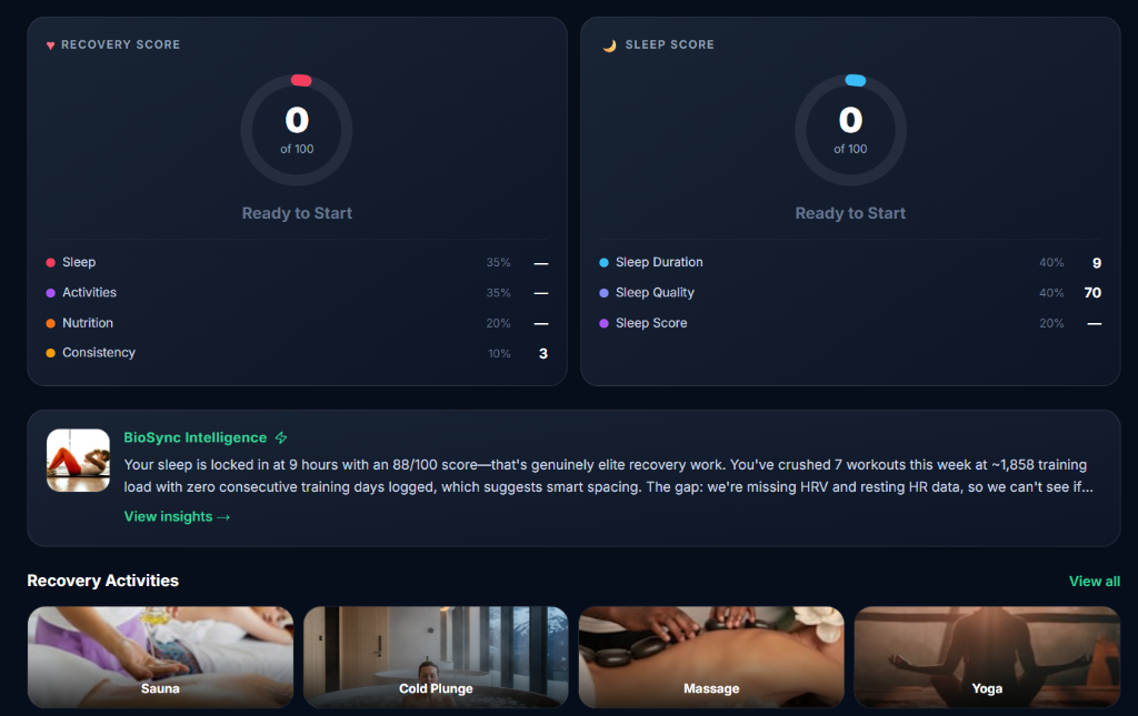 Recovery & Sleep Dashboard