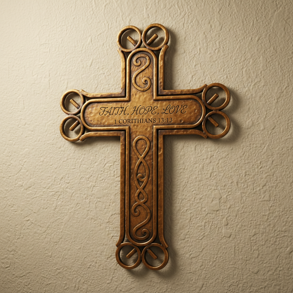 Christian wall crosses hanging as faith-inspired wall décor