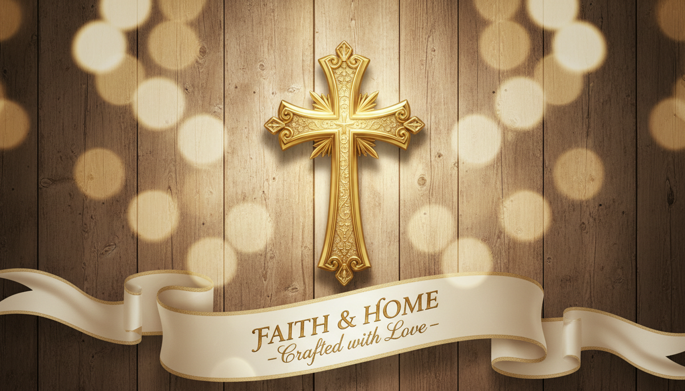 Christian wall crosses and faith-inspired home décor styled in an elegant room