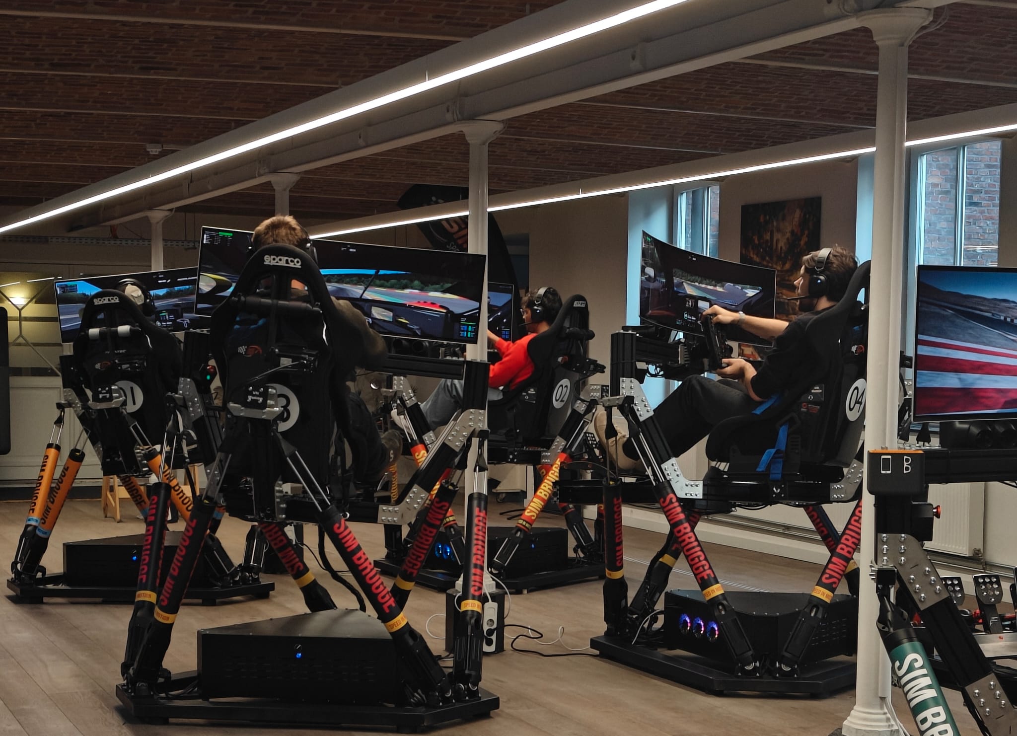 Premium 6DOF racing simulator close-up