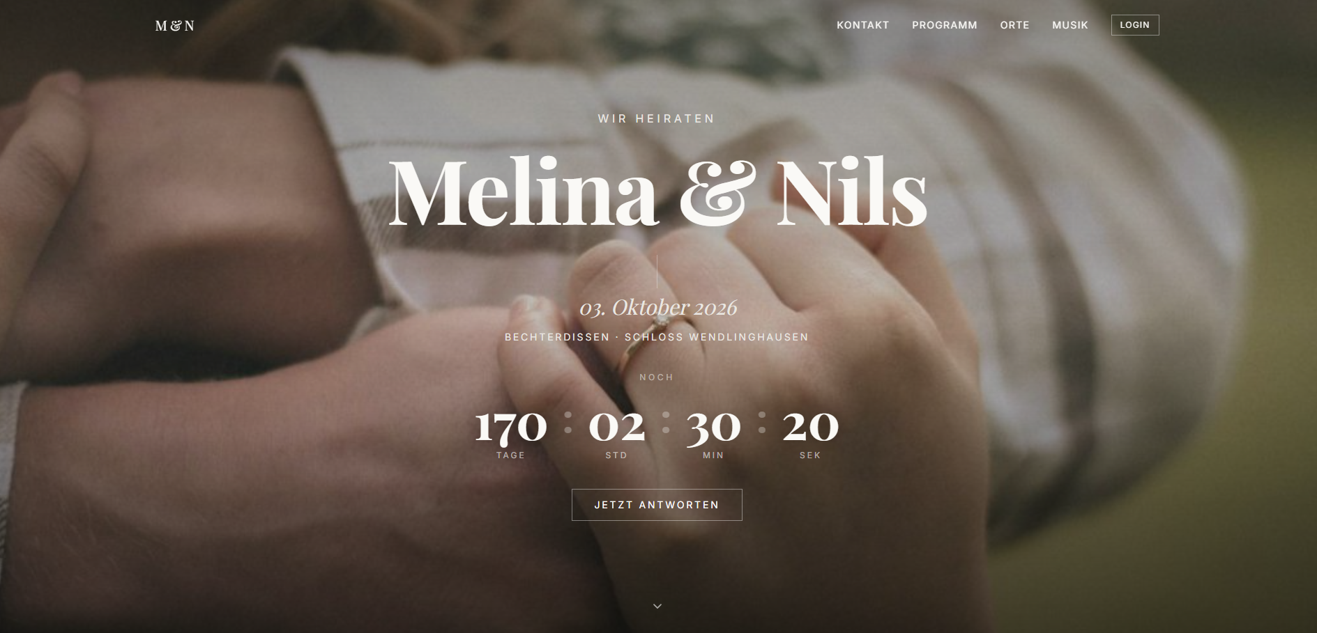 Wedding Page template preview