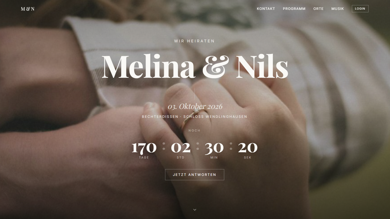 Wedding Page template preview