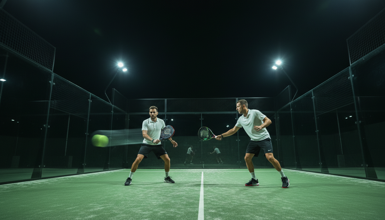 Campo padel illuminato di notte