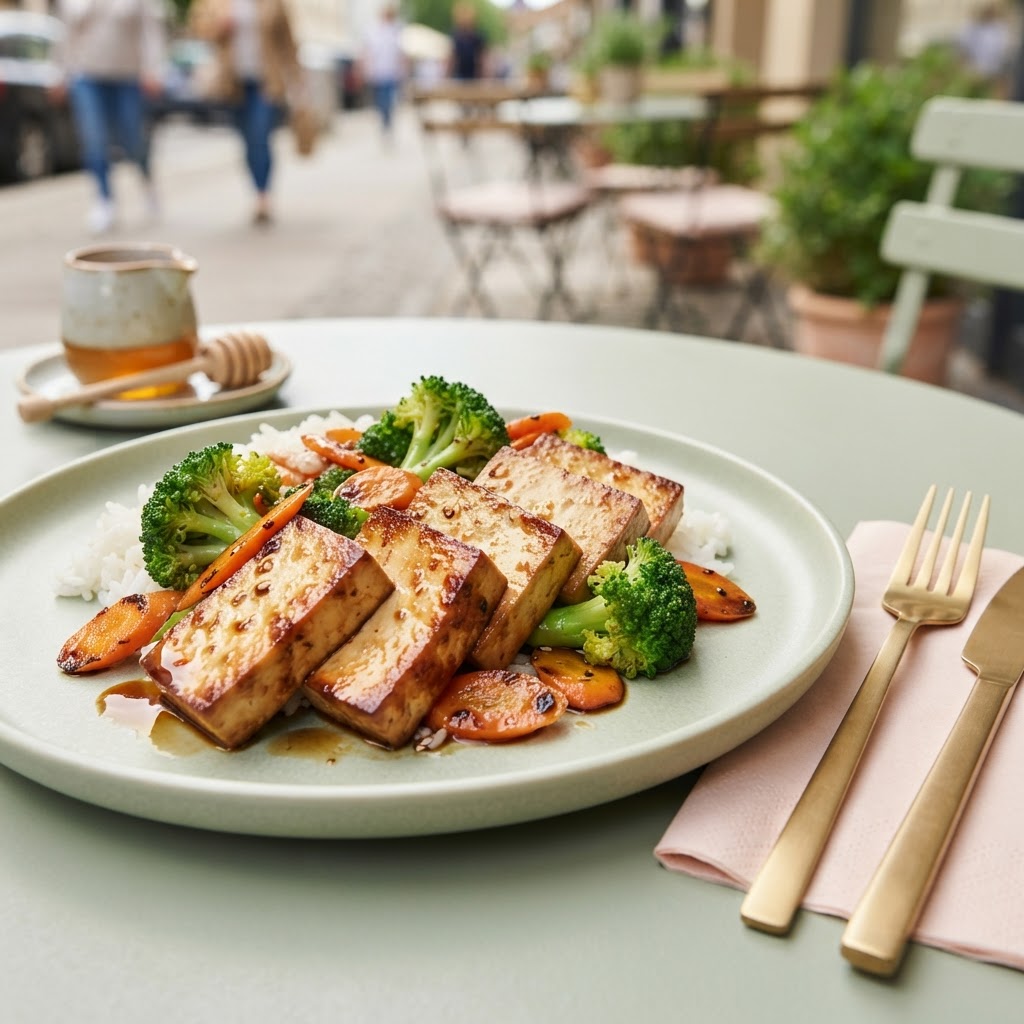 Gebratener Tofu mit Gemüse