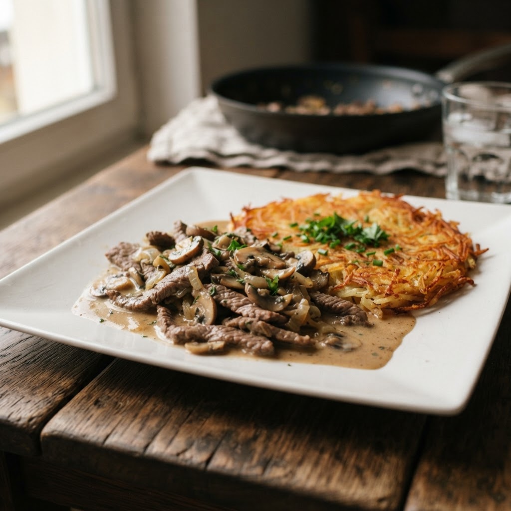 Zürcher Geschnetzeltes mit Rösti
