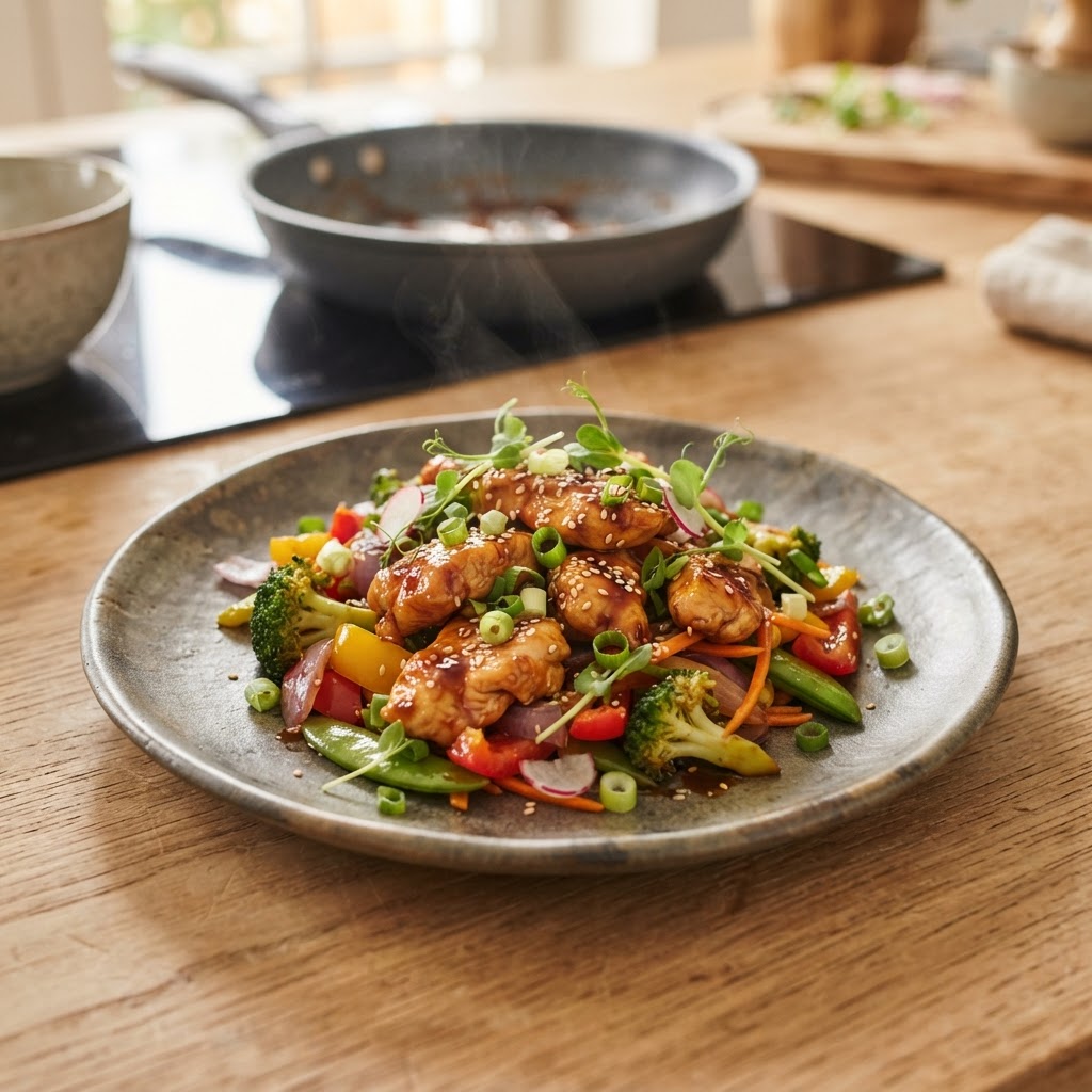 Poulet-Teriyaki Pfanne