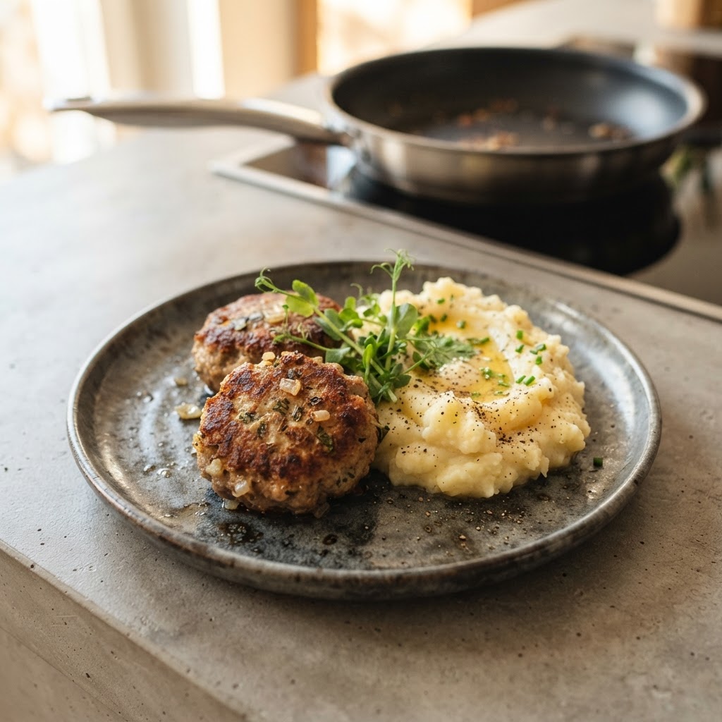 Frikadellen mit Kartoffelstock