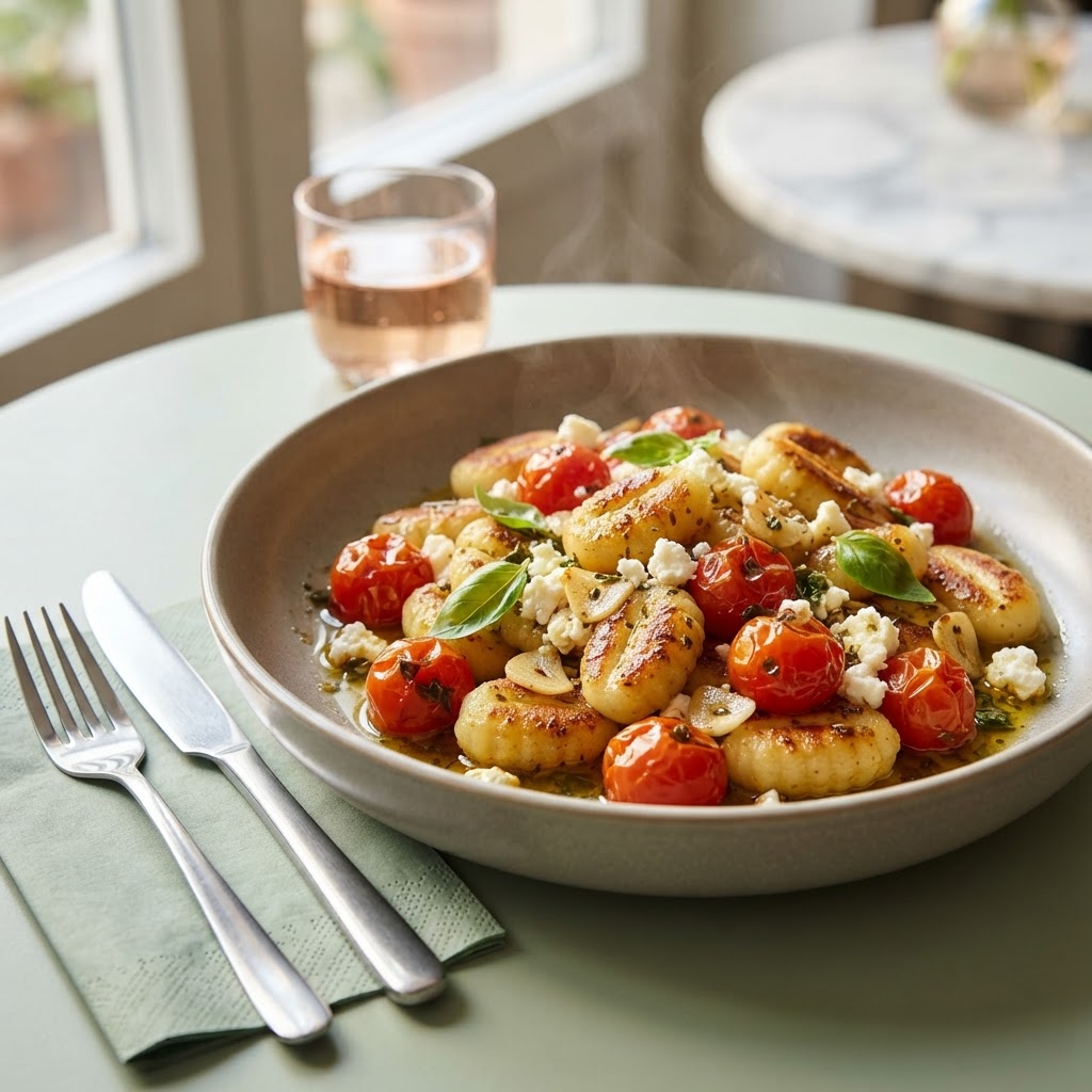 Pfannen-Gnocchi mit Kirschtomaten und Feta